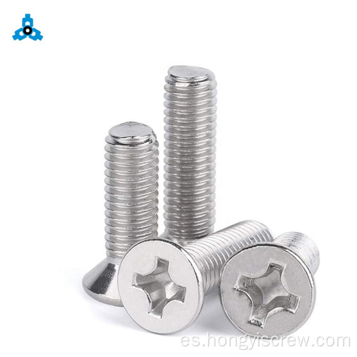 Tornillos de máquina de acero inoxidable para la cabeza plana de Phillips Countersunk